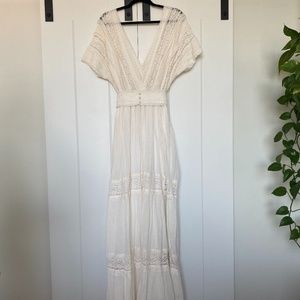 Boho Lace Wedding Dress -- Rustic, Bohemian, Ivory